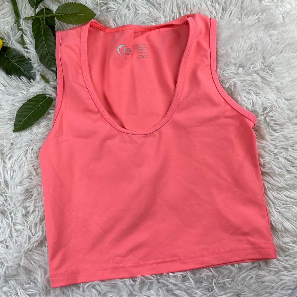 ZYIA Coral Pink Crop Tank Top